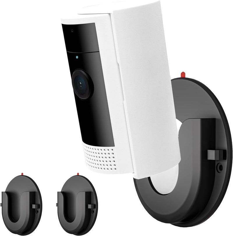 iTODOS 2 Pack Indoor Cam Adhesive Wall Mount Bracket for Ring,Strong VHB Stick On,No Drilling Camera Mount for Ring,Two Ways Installation with Tape and Screws-Black - Image 1